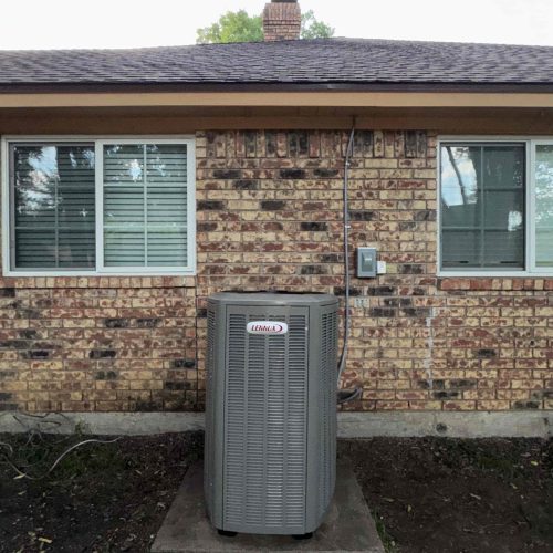 newly installed heat pump